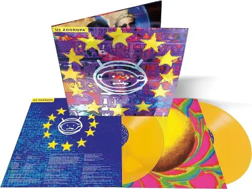 Fresh Stock U2 Zooropa - 30th Anniversary Yellow Vinyl - Foil Metallic Cover - Sealed UK2-LP vinyl record set (Double LP Album) (821595)