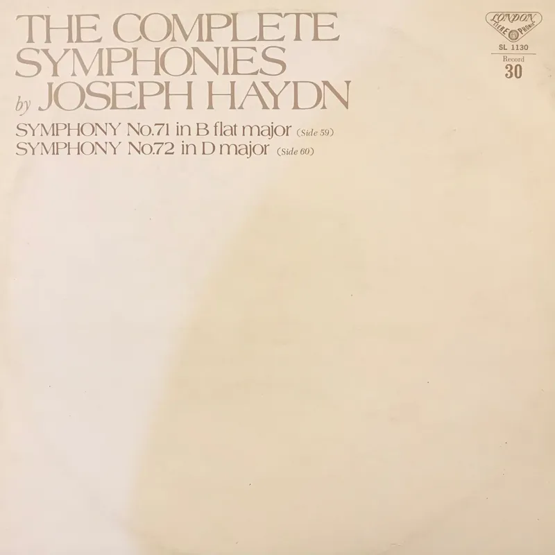 The Complete Symphonies -Symphony No.71 in BflatMajor/ Symphony No.72 In D Major Warranty Included
