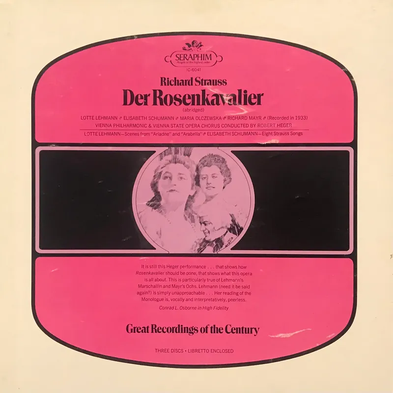 Warranty Included Strauss:Der Rosenkavalier(Abridged). Lehmann.Heger(Box Set No.24)