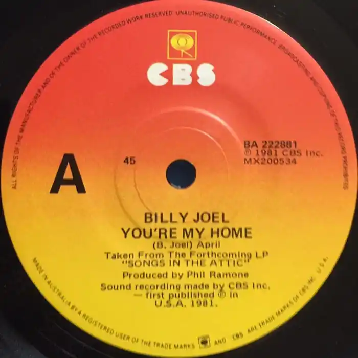 Billy Joel – You're My Home (E/Generic) Handmade