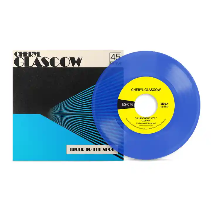 GLASGOW,CHERYL GLUED TO THE SPOT (CLEAR BLUE) - 7" Authentic