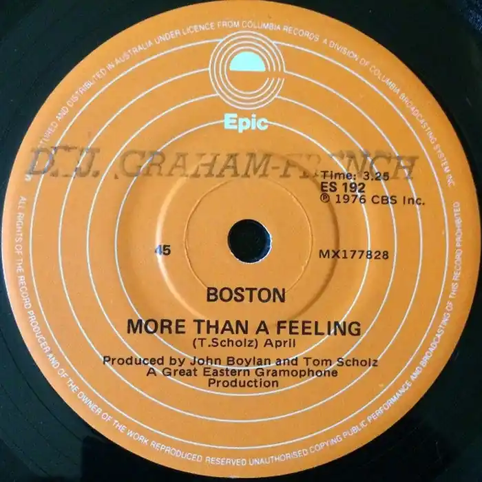 Brand New Boston – More Than A Feeling (VG+/Generic)