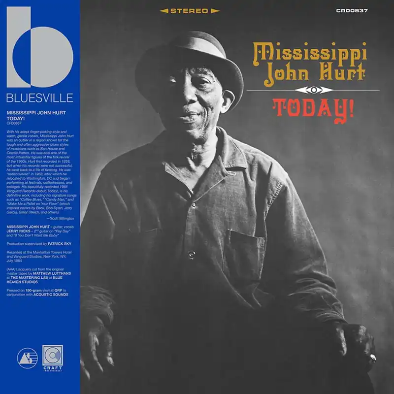 Genuine HURT,MISSISSIPPI JOHN TODAY (BLUESVILLE ACOUSTIC SOUND SERIES) - LP