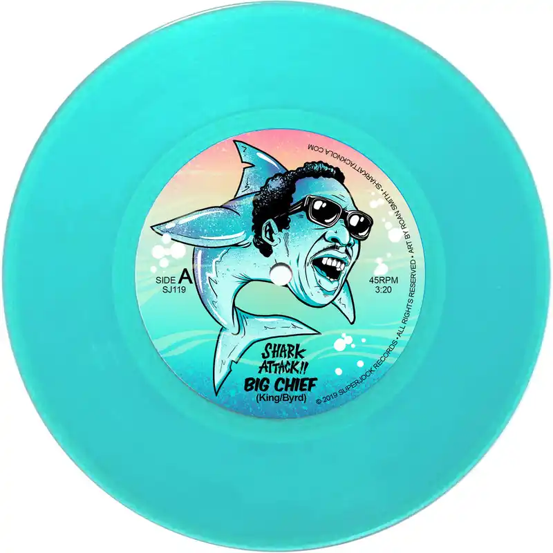 Budget Shark Attack!! - Big Chief / Bamboula (Aqua Blue Vinyl) (LP)– Josey Records
