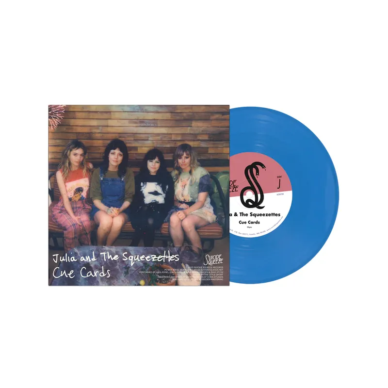 Save Now JULIA & THE SQUEEZETTES & LYNC CUE CARDS (OCEAN BLUE VINYL) - 7"