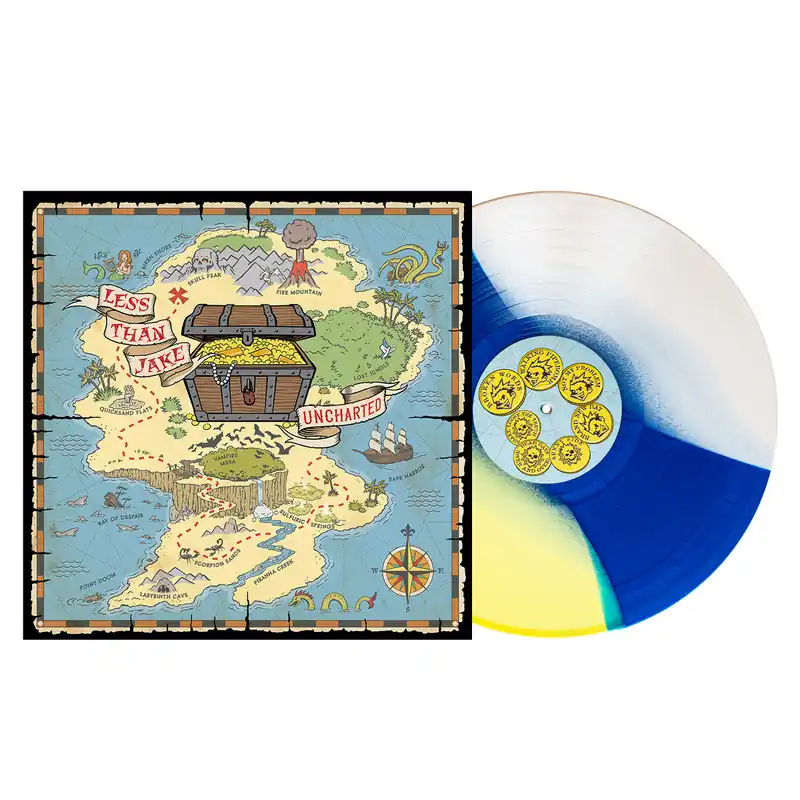 LESS THAN JAKE UNCHARTED (EASTER YELLOW/BLUE/BONE TRI-STRIPE) - LP Handmade