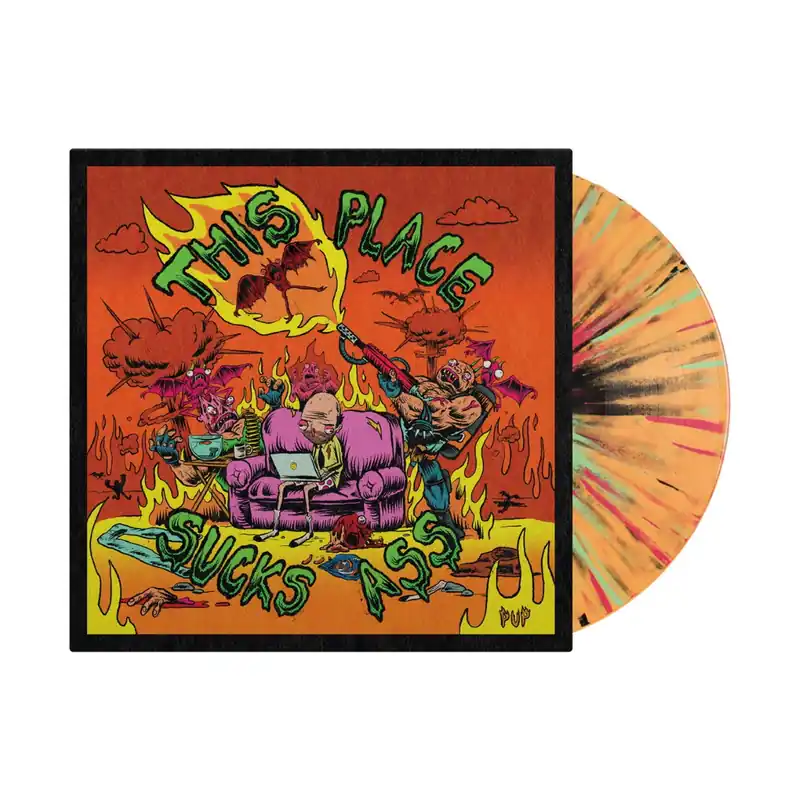 Time-Limited This Place Sucks Ass Limited Opaque Orange & Mint/Black Splatter LP